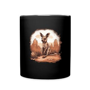 Kangaroo Baby Kangaroo Marsupial Kangaroo - Full Colour Mug - black - Front
