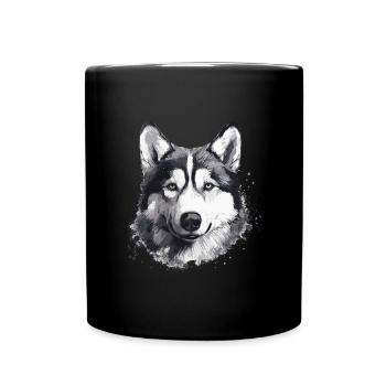 Husky Chien de traîneau Husky Head - Mug uni - noir - Devant