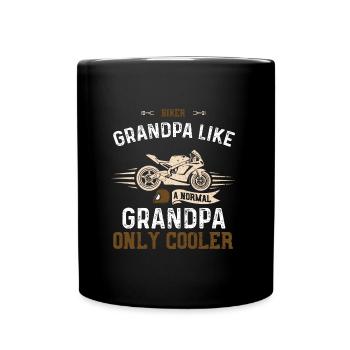 Grand-père motard comme un grand-père normal... - Mug uni - noir - Devant