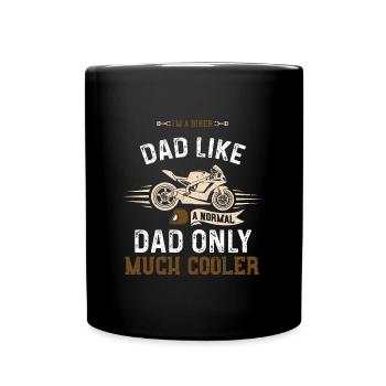 Je suis un père motard comme un papa normal... - Mug uni - noir - Devant