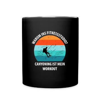 Canyoning Bergsteigen Klettern Wandern Berge - Tasse einfarbig - Schwarz - Vorne