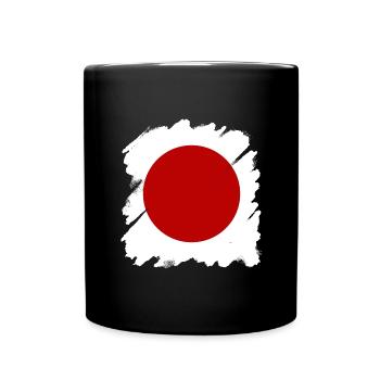 Drapeau du Japon utilisé Look Nihon drapeau japonais - Mug uni - noir - Devant