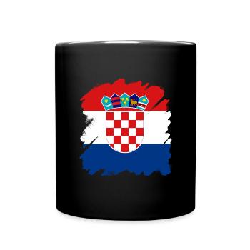 Kroatien Flagge Adria Zagreb Kroatische Fahne - Tasse einfarbig - Schwarz - Vorne
