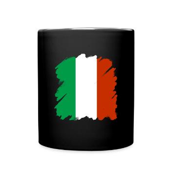 Drapeau de l’Italie Drapeau italien Vintage Look vieilli - Mug uni - noir - Devant
