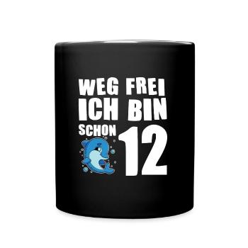 12. Geburtstag Delfin 12 Jahre alt Geschenk - Tasse einfarbig - Schwarz - Vorne