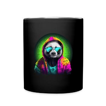 Pandabär Sonnenbrille Bambus Cooler Panda - Tasse einfarbig - Schwarz - Vorne