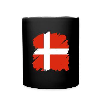 Drapeau du Danemark Scandinavie Drapeau du Danemark Voyage - Mug uni - noir - Devant