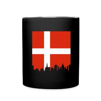Drapeau du Danemark Scandinavie Drapeau du Danemark Voyage - Mug uni - noir - Devant