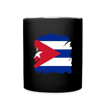 Kuba Flagge Karibik Urlaub Cuba Reise Havanna - Tasse einfarbig - Schwarz - Vorne