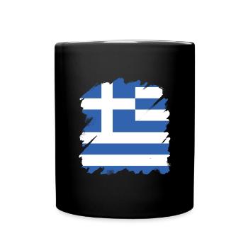 Greece Flag Hellas Athens Greek Flag - Full Colour Mug - black - Front