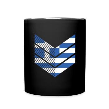 Griechenland Flagge Hellas Athen Griechische Fahne - Tasse einfarbig - Schwarz - Vorne