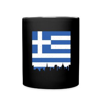 Drapeau de la Grèce Hellas Athènes Drapeau de la Grèce - Mug uni - noir - Devant