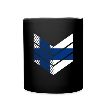 Drapeau de la Finlande Suomi Drapeau finlandais Look utilisé - Mug uni - noir - Devant