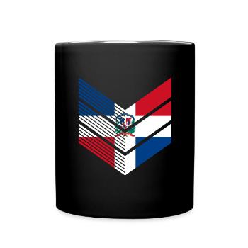 Dominikanische Republik Flagge Dom Rep Fahne Reise - Tasse einfarbig - Schwarz - Vorne