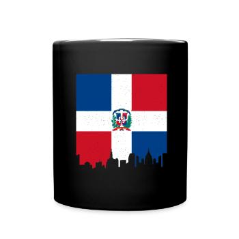 Dominican Republic Flag Dom Rep Flag Travel - Full Colour Mug - black - Front