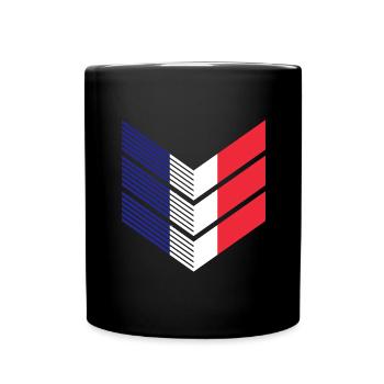 Frankreich Flagge Used Look Französische Fahne - Tasse einfarbig - Schwarz - Vorne
