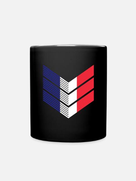 Drapeau de la France Look en détresse Drapeau français - Mug uni - noir