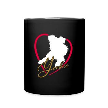 Yorkie in big red heart Yorkshire Terrier - Full Colour Mug - black - Front