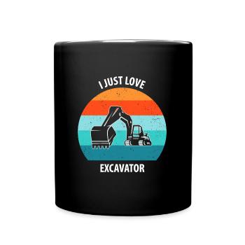 Excavator Excavator Driver Excavator Truck - Full Colour Mug - black - Front