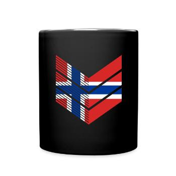 Drapeau de la Norvège Drapeau de la Scandinavie Drapeau de la Norvège - Mug uni - noir - Devant
