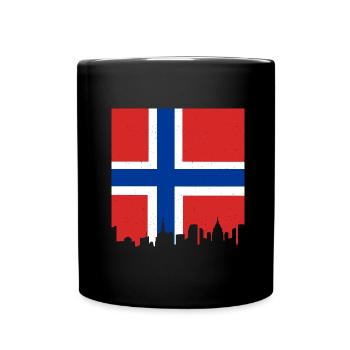 Norwegen Flagge Skandinavien Norwegische Fahne - Tasse einfarbig - Schwarz - Vorne