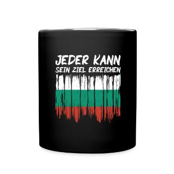 Bulgarien Flagge Bulgarische Fahne Goldstrand - Tasse einfarbig - Schwarz - Vorne