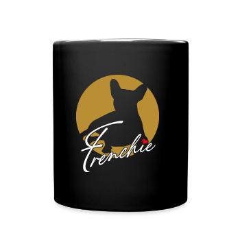 Bouledogue français avec cœur J’aime les Frenchies - Mug uni - noir - Devant
