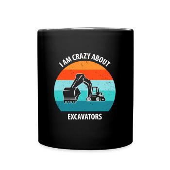 Excavatrice Excavatrice Conducteur Excavatrice Camion - Mug uni - noir - Devant