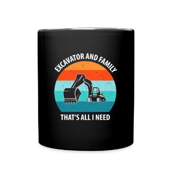 Excavatrice Excavatrice Conducteur Excavatrice Camion - Mug uni - noir - Devant