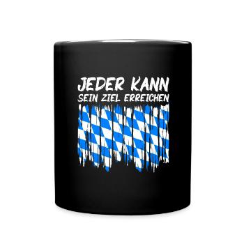 Bavaria Flag Used Look Bavarian Flag Vintage - Full Colour Mug - black - Front