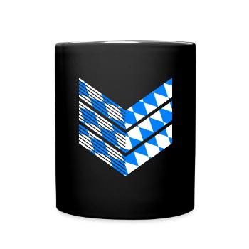 Bavaria Flag Used Look Bavarian Flag Vintage - Full Colour Mug - black - Front