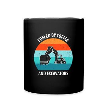 Excavatrice Excavatrice Conducteur Excavatrice Camion - Mug uni - noir - Devant