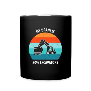 Excavator Excavator Driver Excavator Truck - Full Colour Mug - black - Front
