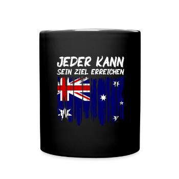 Australien Flagge Down Under Australische Fahne - Tasse einfarbig - Schwarz - Vorne