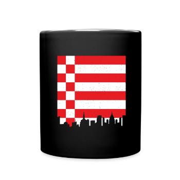 Bremen Flagge Bremer Fahne - Tasse einfarbig - Schwarz - Vorne