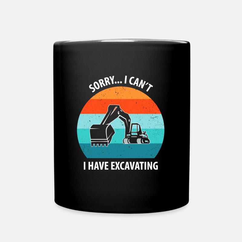 Bagger Baggerfahrer Baggerwagen - Tasse einfarbig - Schwarz