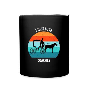 Coachman Carriage Horse-drawn carriage Carriage - Full Colour Mug - black - Front