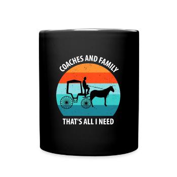Coachman Carriage Horse-drawn carriage Carriage - Full Colour Mug - black - Front