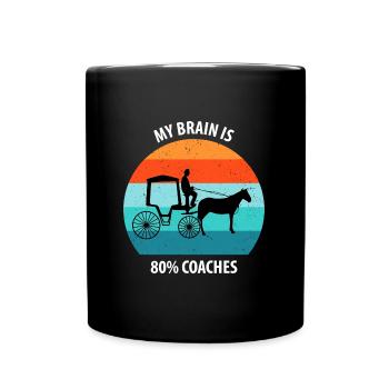 Coachman Carriage Horse-drawn carriage Carriage - Full Colour Mug - black - Front