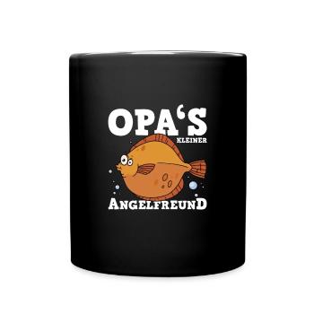 Opas Angelfreund - Tasse einfarbig - Schwarz - Vorne