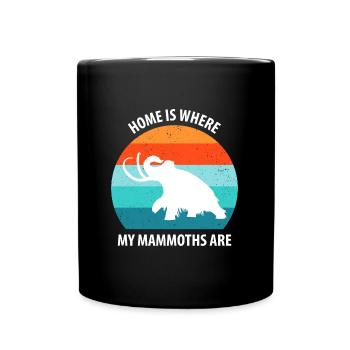 Lustiges Mammut Steinzeit Eiszeit Design Urzeit - Tasse einfarbig - Schwarz - Vorne