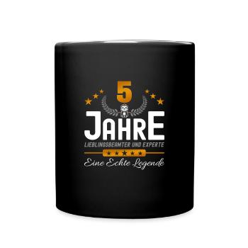 Beamter 5 Jahre Jubiläum - Tasse einfarbig - Schwarz - Vorne