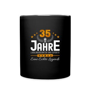 Beamter 35 Jahre Jubiläum - Tasse einfarbig - Schwarz - Vorne