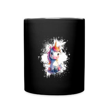 Bébé licorne - Mug uni - noir - Devant