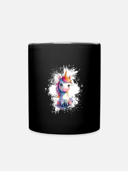 Baby Einhorn - Tasse einfarbig - Schwarz