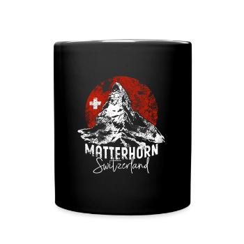 Matterhorn Zermatt Wallis Wandern Schweiz Souvenir - Tasse einfarbig - Schwarz - Vorne