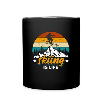 Skiing is Life - Ski, Après Ski, Winter Sports - Full Colour Mug - black - Front