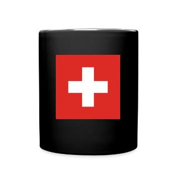 Schweiz Flagge Heimat Urlaub Geschenk - Tasse einfarbig - Schwarz - Vorne