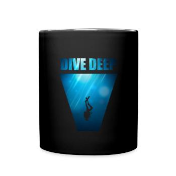 Dive Deep Diving T-Shirt & Gift - Full Colour Mug - black - Front