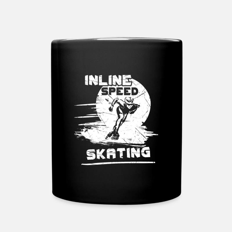 Inline Speedskating T-Shirt & Geschenk - Tasse einfarbig - Schwarz
